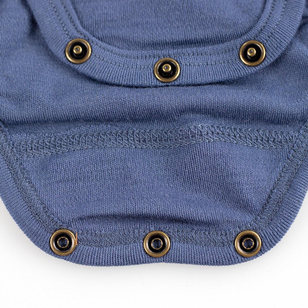 Kurzarm-Body aus Wolle – Merinowolle – Vintage Indigo