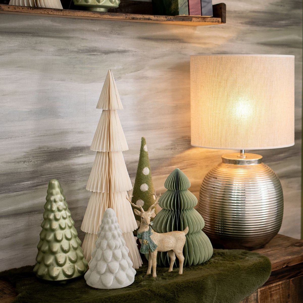 Tannenbaum Honeycomb aus Papier/Pappe, Grün (B/H/T) 35x50x35cm