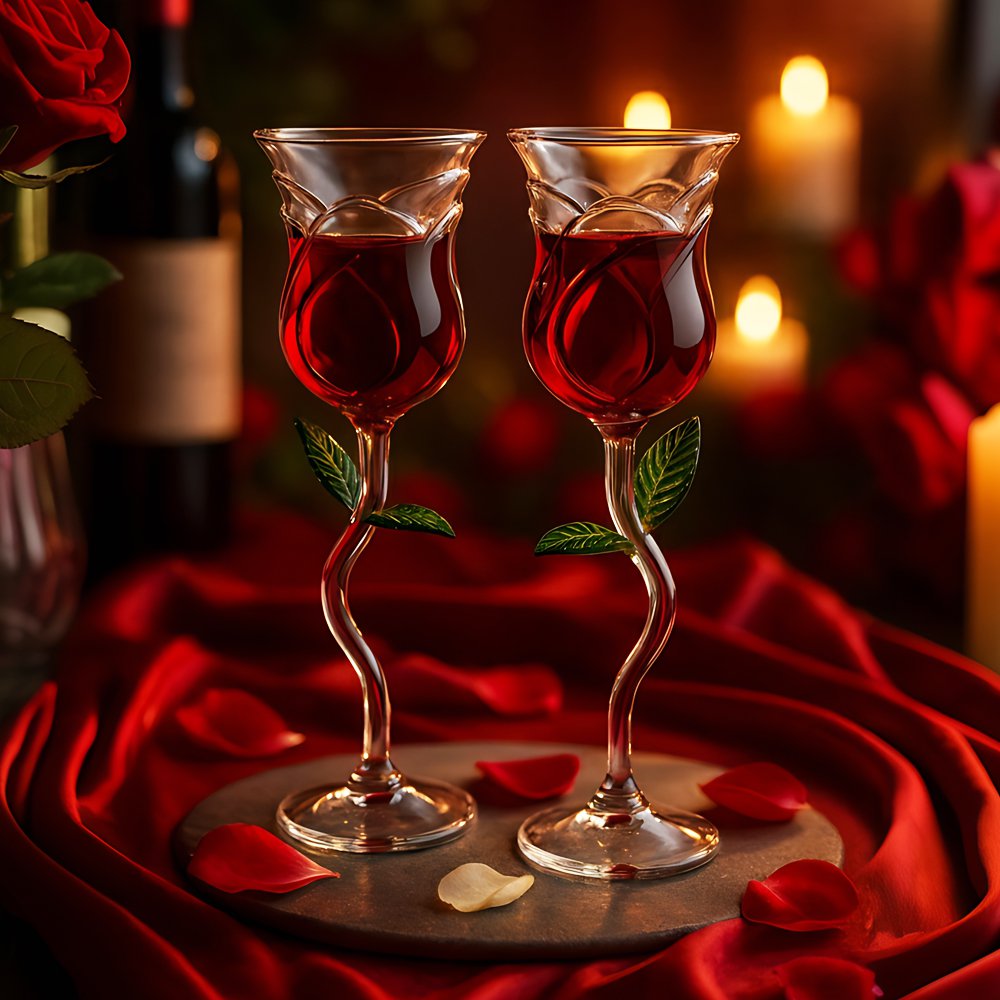 Rose Wine Glass
