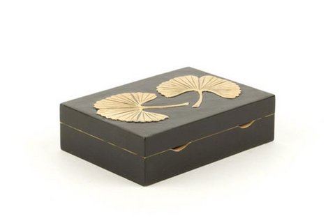 Gingko patroon kaartspeldoos in steen