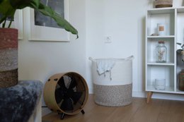 Stor vaskeri kurv lavet af jute og bomuld