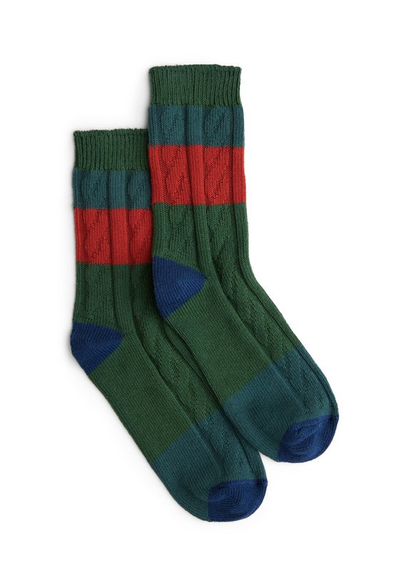 Organic Socks Academia - Warm socks with knitted pattern