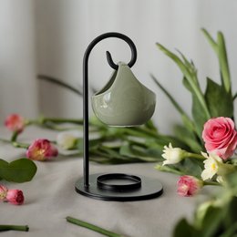 Perfume Burner Inspiration Series - Seis - in Ceramic and Metal - Tealight Holder, Scented Wax Burner - Aromatherapy Diffusion Accessory