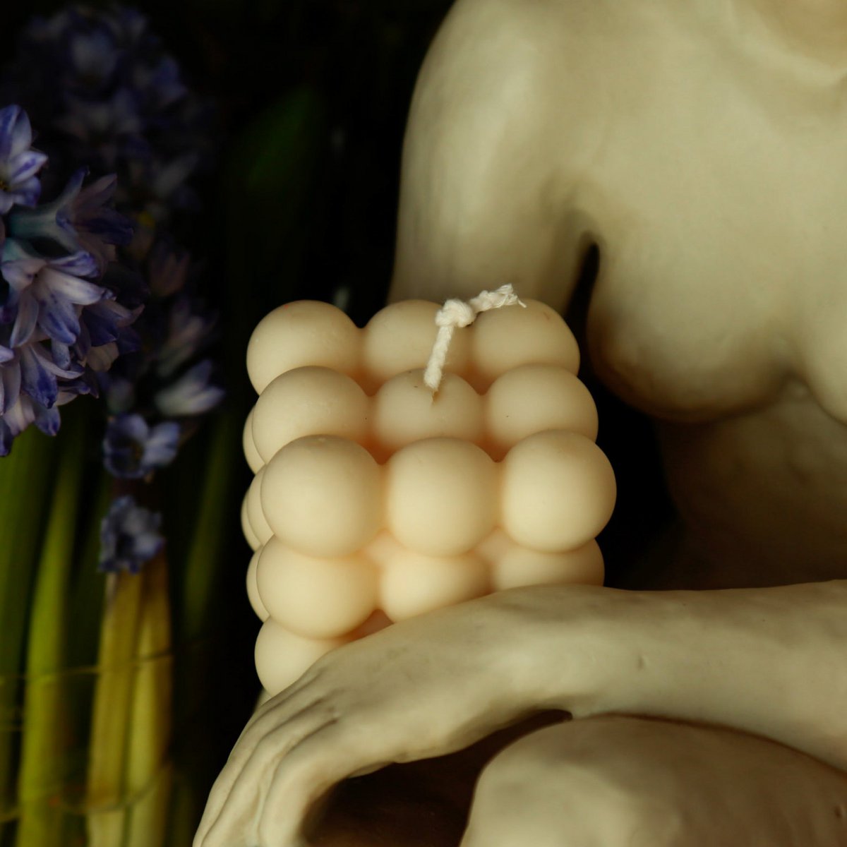 Bougie bulle cire de colza blanc crème