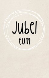 Playful party cards with the text "Jubel cum" in a handwritten style font.