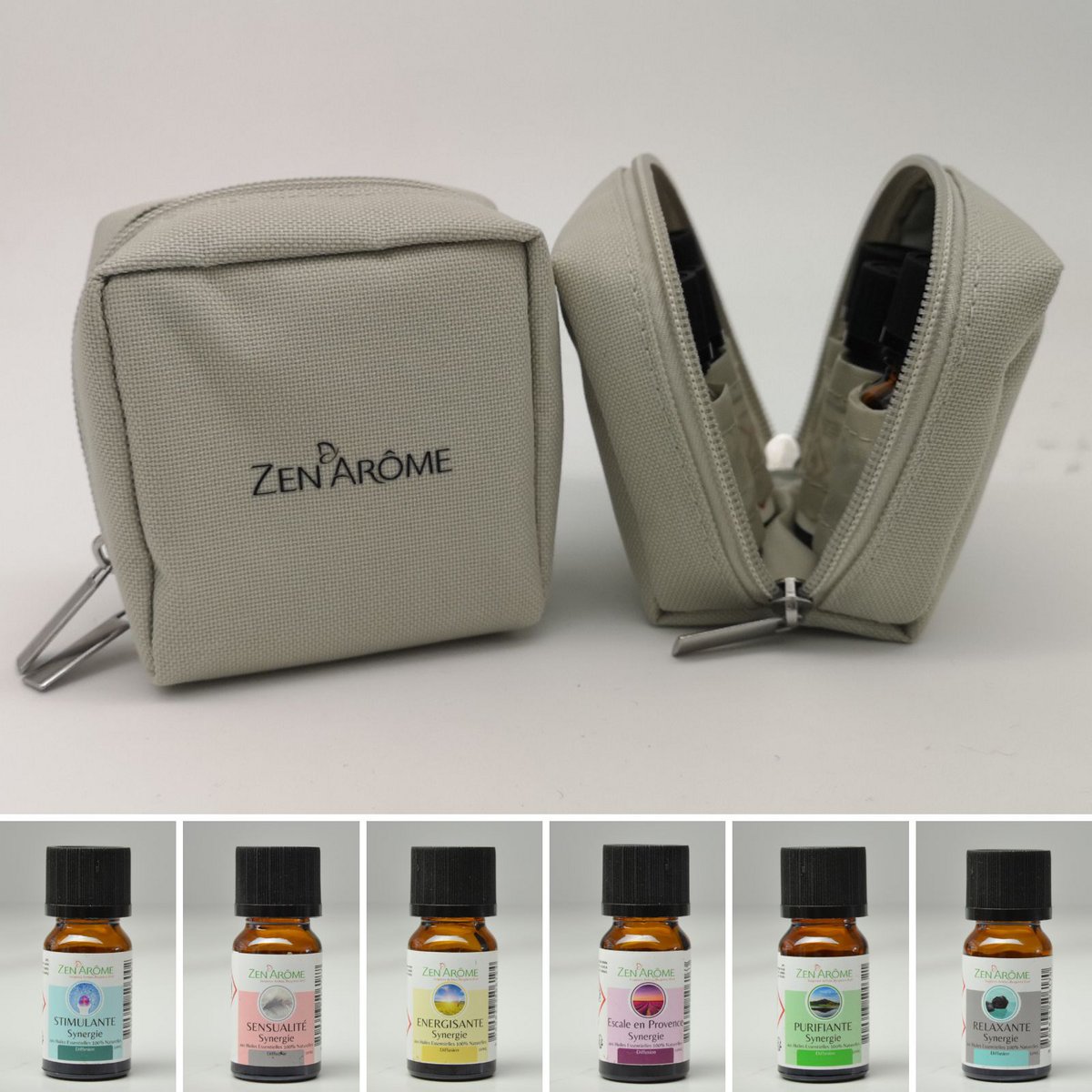 6 Sinergias de Aceites Esenciales 100% Naturales + 1 Estuche de Almacenamiento Gratis