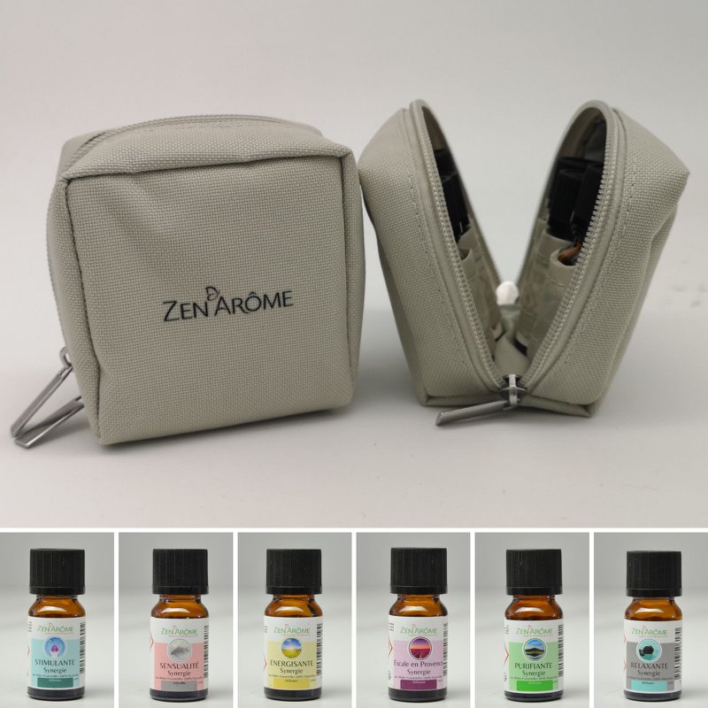6 Sinergias de Aceites Esenciales 100% Naturales + 1 Estuche de Almacenamiento Gratis