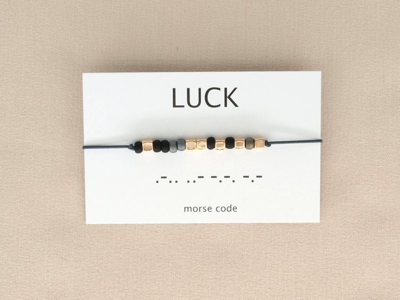 Morse code armband  Luck (zilver,rosé goud,goud)