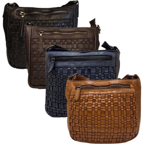 Skulderpose Ladies Cognac Real Leather - Stilfuld crossbody taske fra Arrigo