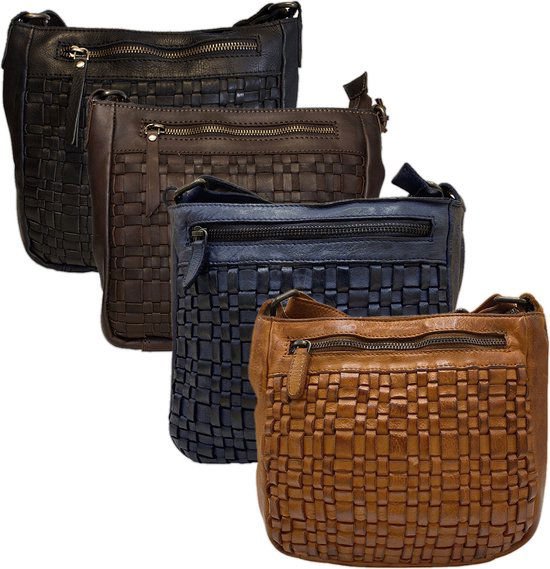 Skulderpose Ladies Cognac Real Leather - Stilfuld crossbody taske fra Arrigo