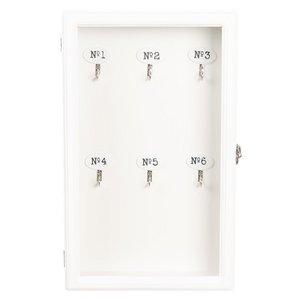 Key cabinet 24x7x38 cm white wood key holder