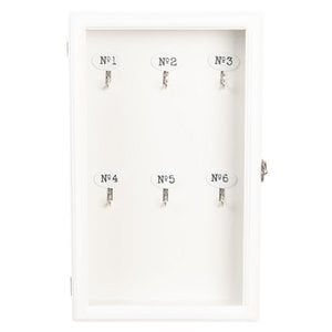 Key cabinet 24x7x38 cm white wood key holder