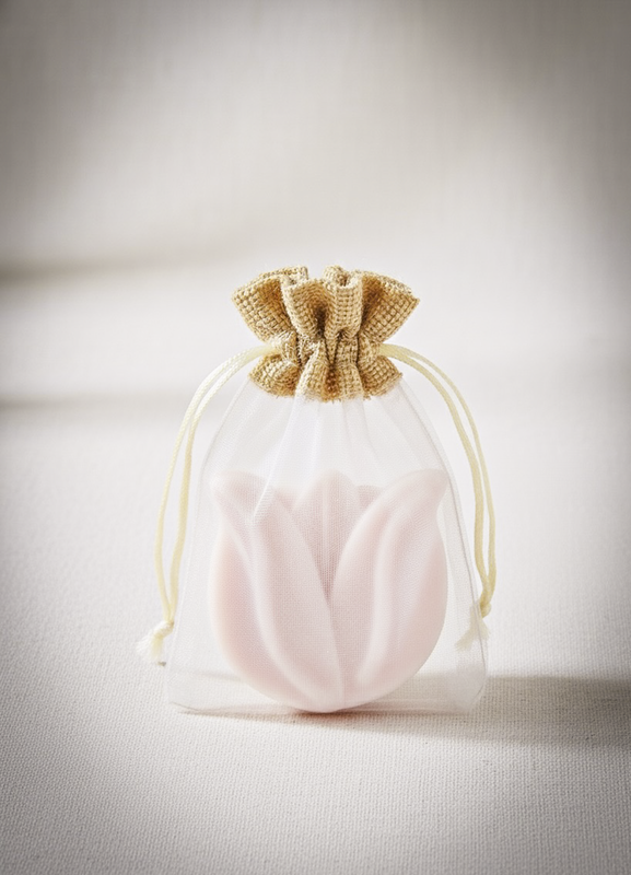 Giftbag made of organza and jute with string (10 pcs)