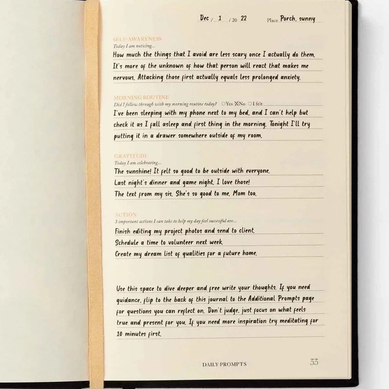 Bemærkninger til Mindfulness Journal, Daily Guided Reflection