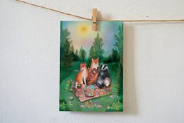 Kort Picnic mellem blomster