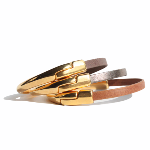 AMACAYACÚ (Gold) Lederarmband mit Magnetverschluss