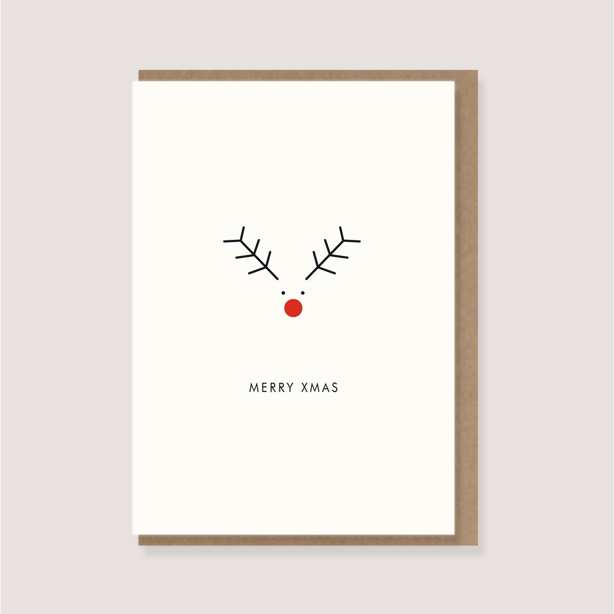 Vouwkaart met envelop - "Moose - Merry Xmas"