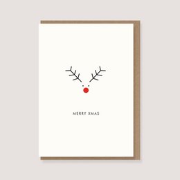 Foldekort med konvolut - "Moose - Merry Xmas"