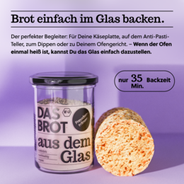 Nachfüller für Bio-Brotbackmischung im Glas "Freudentränen" (600 g)