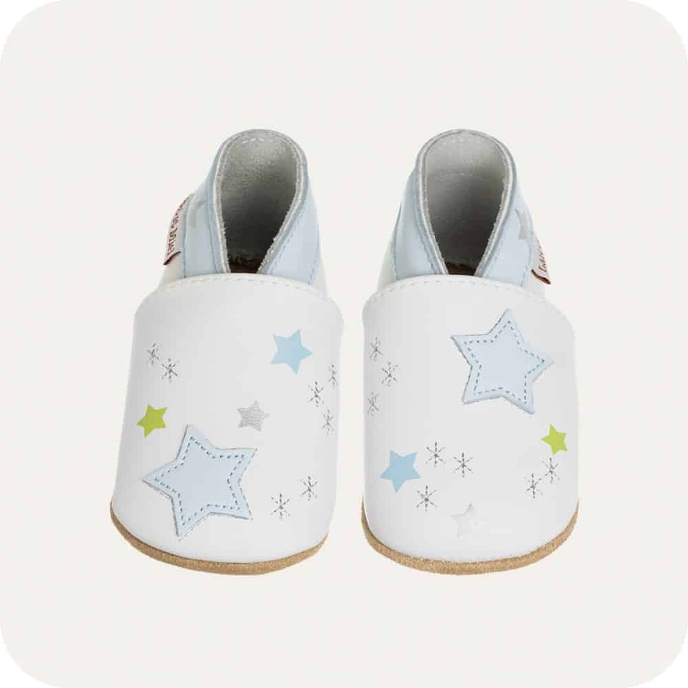 Zachte leren babyslofjes Polar sky