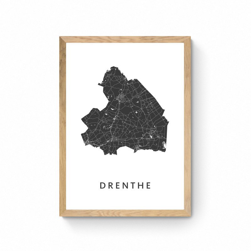 Carte de la province de Drenthe - Affiche de carte