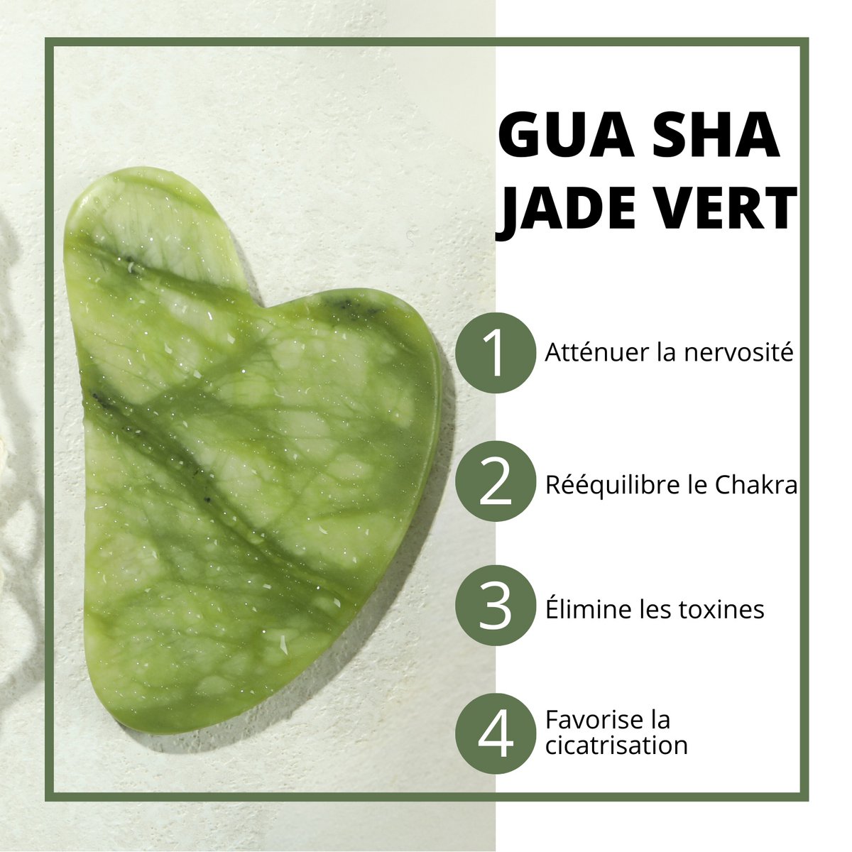 Zestaw i maska ​​na oczy z zielonego jadeitu Gua Sha - Termoterapia - Niezbędne akcesoria kosmetyczne - Kamień naturalny - Narzędzie do podnoszenia