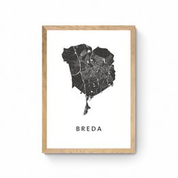 Plakat z mapą miasta Breda