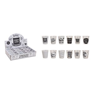Shot glass toasts made of glass black 6-fold, (W / H / D) 5x6x5cm Ø5cm 2cl