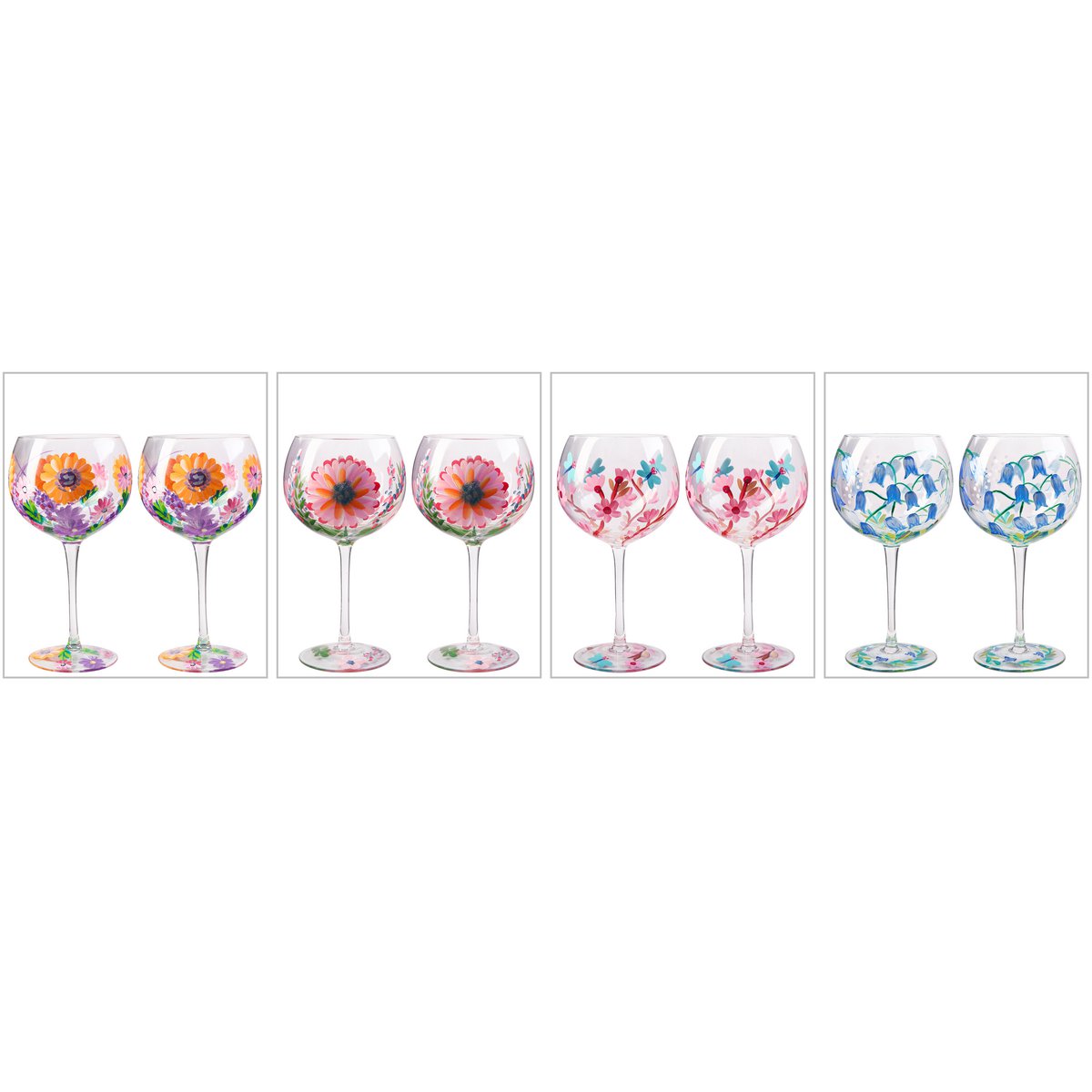 Flora Gin Glass Clocks, 650ml, 2-pack, giftbox