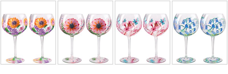 Flora Gin Glass Clocks, 650ml, 2-pack, giftbox