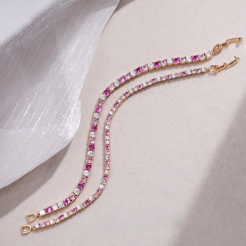 Oogverblindende roze Ombré-tennisarmband