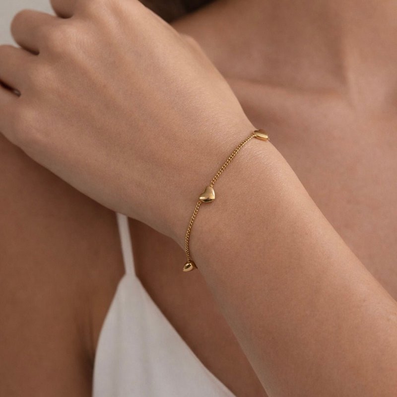 Goldene Krawatten - Armband mit Herzen