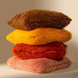 Dutch Decor FLUFFY - Decorative cushion 60x60 cm - Super soft - XL cushion - Muted Clay - Pink