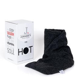 Écharpe thermique anthracite foncé | 70 cm | graines de lin biologiques