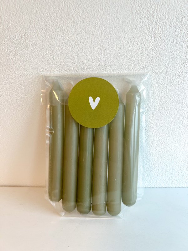 Set de 6 mini velas verde