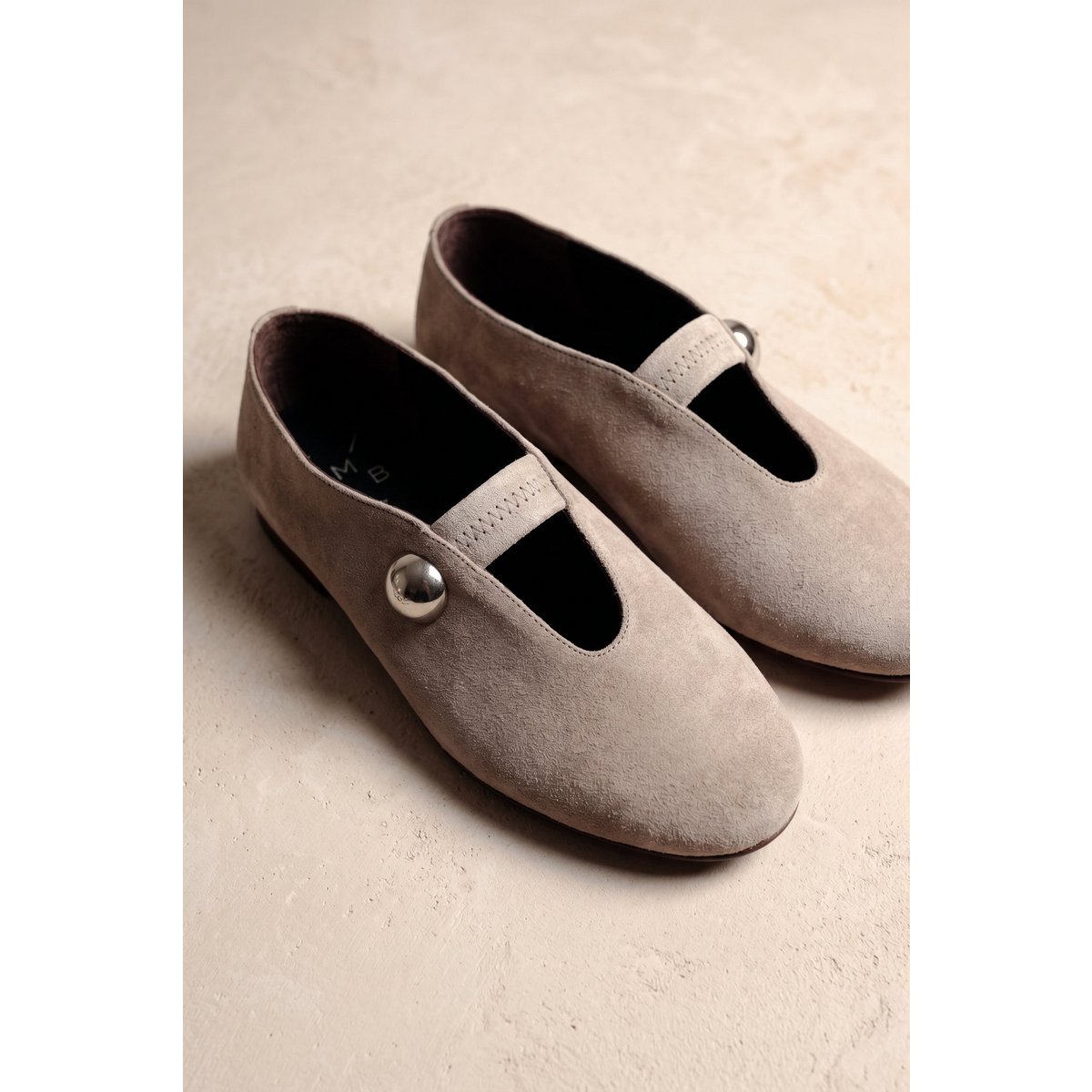 CAMILA TAUPE – Ballerinas mit runder Zehenpartie