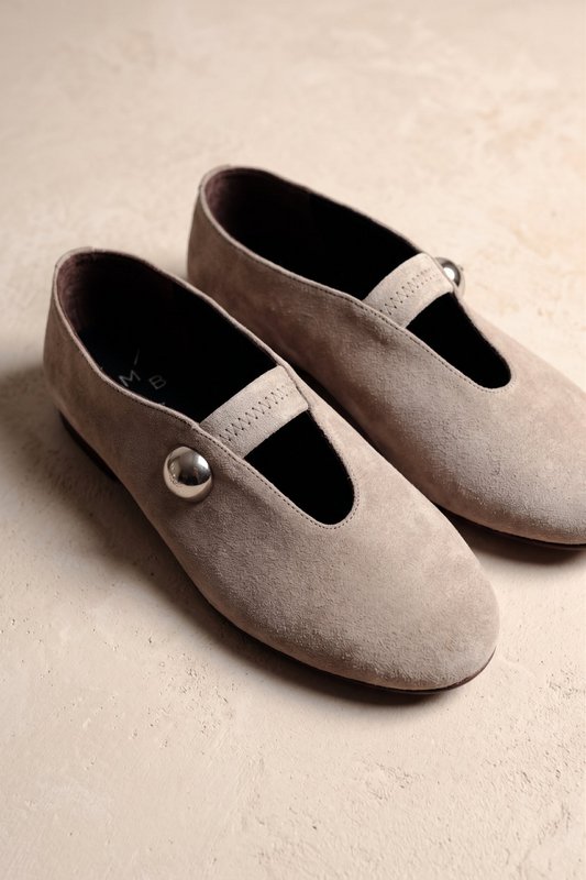 CAMILA TAUPE – Ballerinas mit runder Zehenpartie