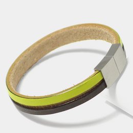 Læderstjerne Raw CK35 - To -farvet læder mænds armbånd i gul og brun