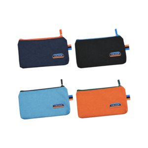 Solid Color Pencil Case - Canvas Zipper Pouch