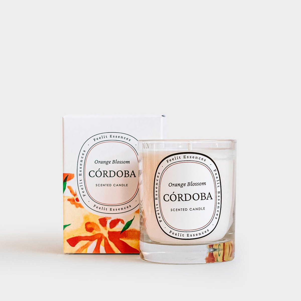 Soy scented candle. Orange blossom fragrance. Cordoba Collection