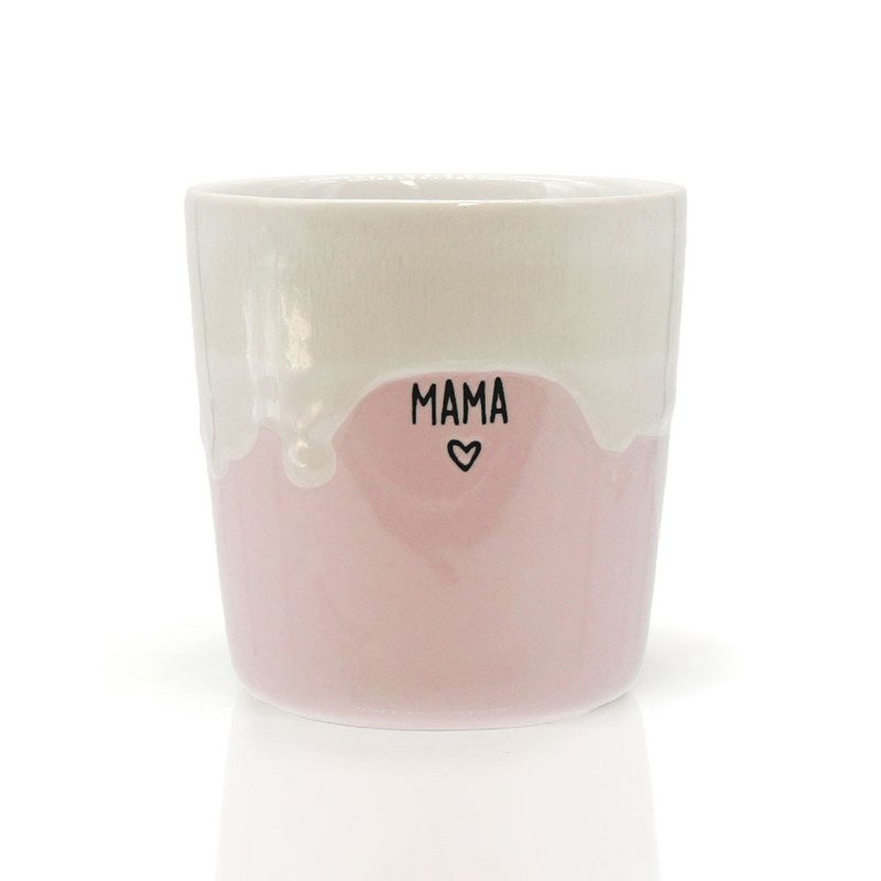 Stoneware mug "Mama" light pink
