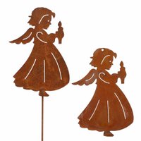 Christmas decoration angel with candle | Rust decorative angel figure