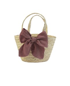 16518-T - Straw basket with bow - 100% handmade - SS 25