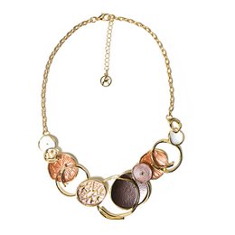 Emaille kruisende schijven en ringen ketting