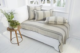 Obrus / krata - len - 200cm x148cm - w paski