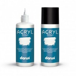 Acrylic paint in white color, 80 ml volume, suitable for DIY craft kits.