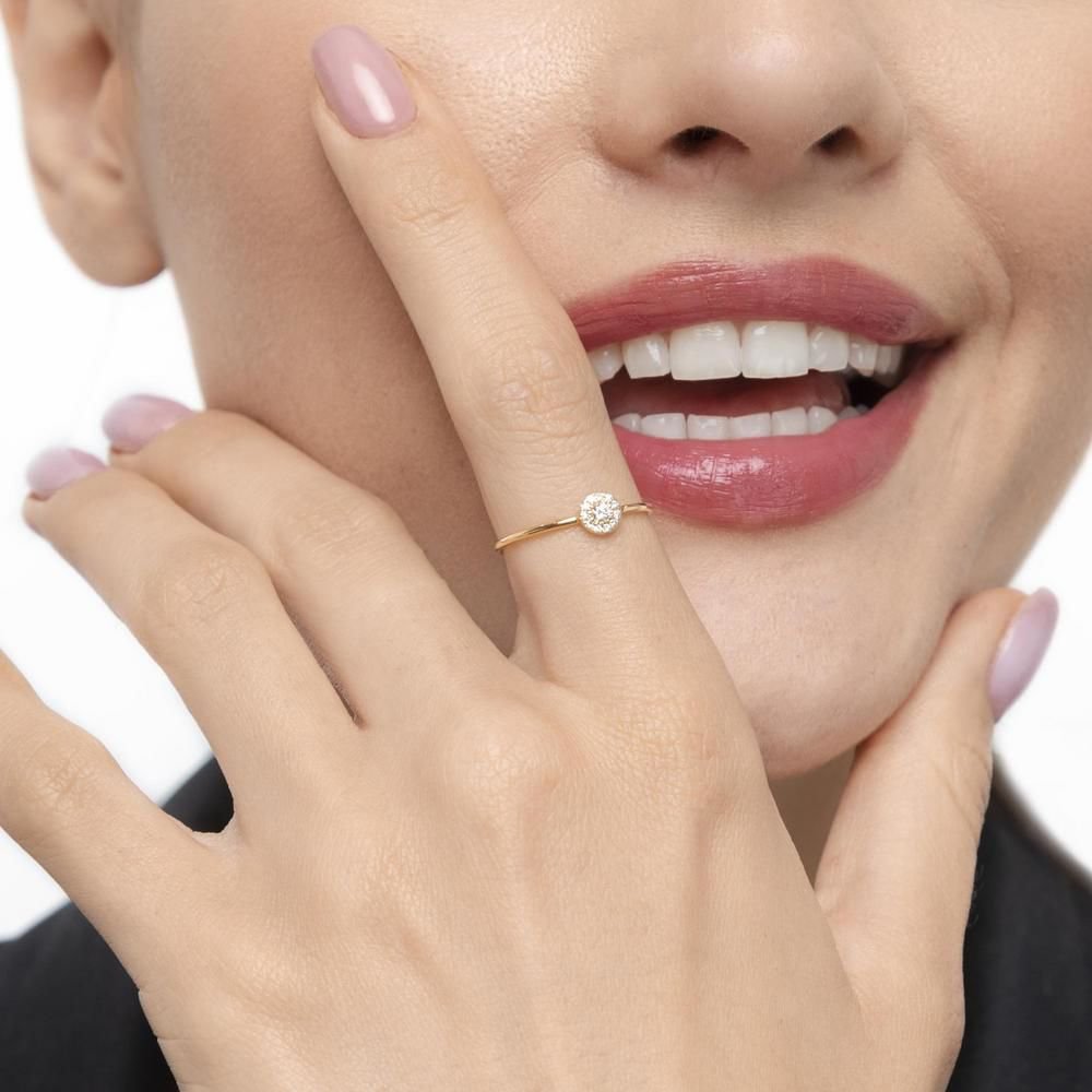 Anillo Pavé II con diamantes, oro amarillo de 18 K