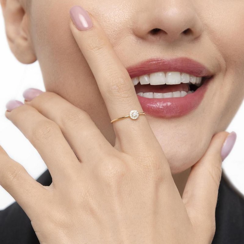 Ring Pavé II med diamanter, 18 K gult guld