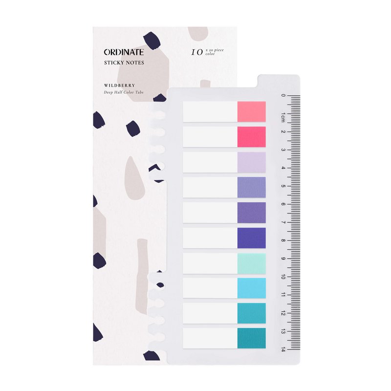 Wilde bes | Ordinate pakket van 200 plakstrips zelfklevende markeerfilm | Beschrijfbare tabbladen met plaknotities | 10 kleuren zelfklevende markers | Plaknotities l Indextabbladen | Paginamarkering voor paginamarkering