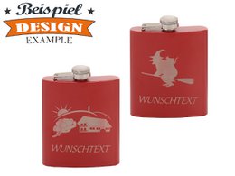 Metalen heupfles, rood, 200ml